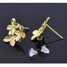 Пусеты, яркая позолота ( "Gold Plated"), цена за 2 штуки с заглушками