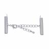 Коннектор - труба с замочком посеребренный (Silver Plated), Beadalon(USA)